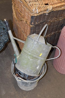 Lot 815 - A watering can, two galvanised buckets and...