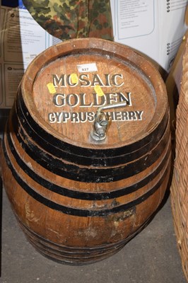 Lot 827 - Vintage barrel marked Mosaic Golden Cyprus Sherry