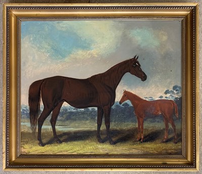 Lot 92 - Samuel Spode (1798-1858), Horse and Foal in a...
