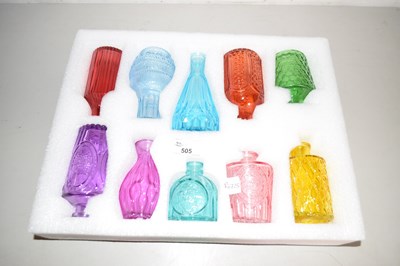Lot 505 - A group of coloured glass vases