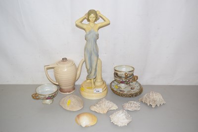 Lot 530 - A resin figure, various sea shells etc
