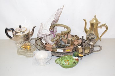 Lot 534 - Mixed Lot: Various silver plated wares, brass...