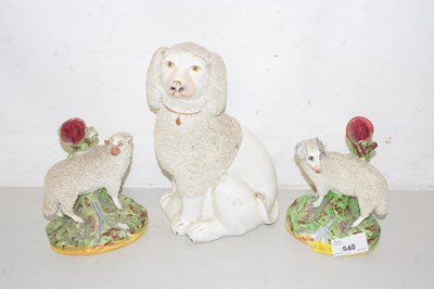 Lot 540 - A pair of Staffordshire models of sheep...