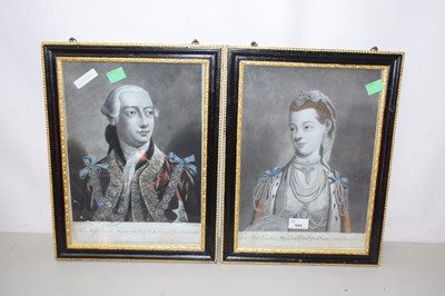 Lot 544 - A pair of coloured prints His Majesty George...