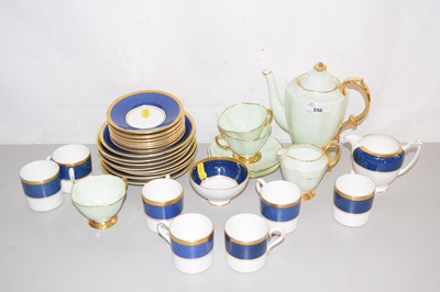 Lot 556 - Quantity of Coalport Athleone blue coffee...