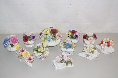 Lot 564 - Group of various porcelain flowers