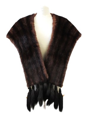 Lot 149 - A mink fur stole with fur tassels