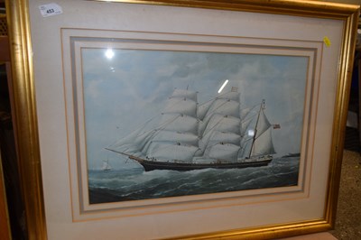 Lot 453 - A coloured print of a Naval ship Victoria