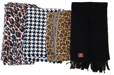 Lot 195 - Four scarves, to include a lambswool scarf by...
