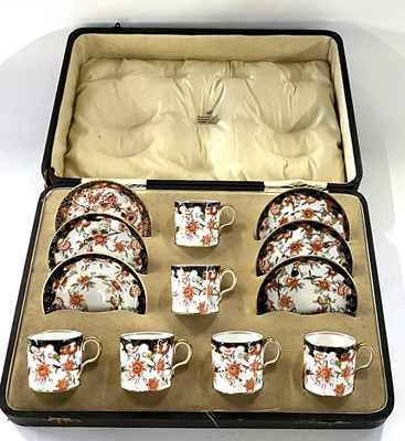 Lot 241 - Royal Crown Derby: Boxed Set 6 Cups and Saucers