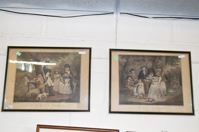 Lot 576 - After George Morland two coloured prints, Tea...