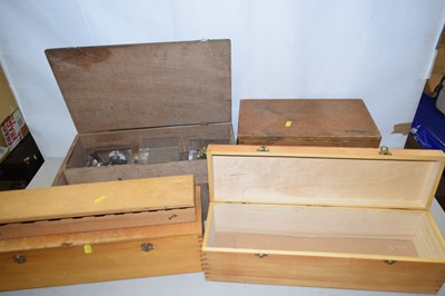 Lot 580 - Group of five various wooden tool boxes mostly...