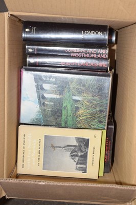 Lot 650 - One box books to include pevsner buildings of...