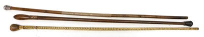Lot 424 - Unusual shark's vertebrae small walking stick...