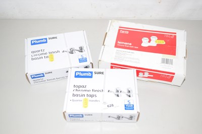Lot 628 - Three boxes of basin taps