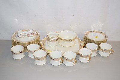 Lot 7 - Qty of couldron navy and gilt decorated teawares
