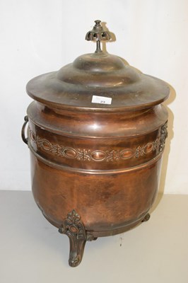 Lot 23 - Copper coal bin and cover