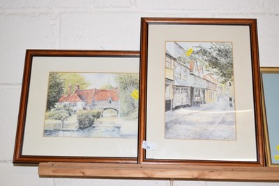 Lot 29 - Watercolour of Elm Hill by Rosemary White and...
