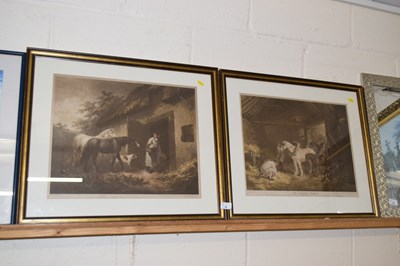 Lot 32 - Two prints, Horse feeder and Farmers stable