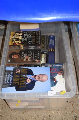 Lot 40 - Box of assorted books to include Hilary Mantel,...