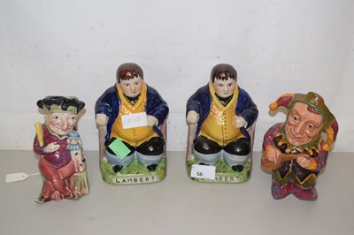 Lot 56 - Two lambert figurines and two character jugs