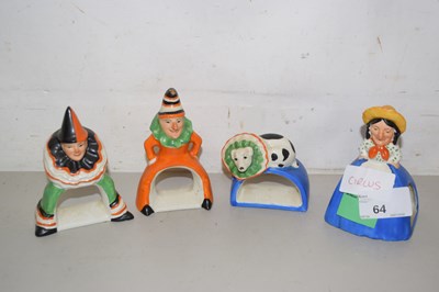 Lot 64 - Four novelty circus napkin rings