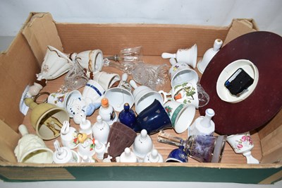 Lot 180 - Qty various collectable bells and a wall clock