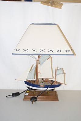 Lot 185 - Modern table lamp, the base formed as a boat