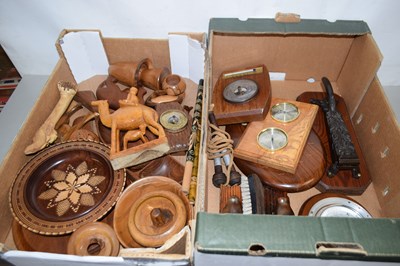 Lot 198 - two boxes various wooden wares to include...