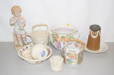 Lot 196 - Mixed ceramics to include wash bowl and jug,...