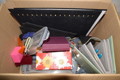 Lot 211 - Large box assorted costume jewellery