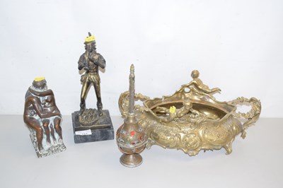 Lot 213 - Mixed lot, bronze finish model of lovers,...