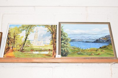 Lot 223 - Two framed oil on board landscapes