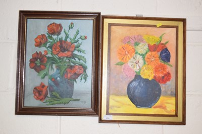 Lot 231 - Two floral studies, framed