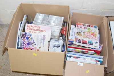 Lot 256 - Two boxes of books to include handy crafts and...