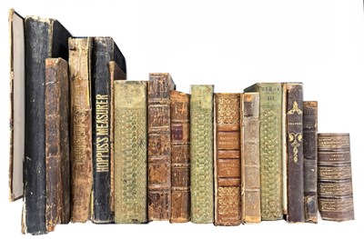 Lot 42 - ANTIQUARIAN BOOKS. A box of leather...