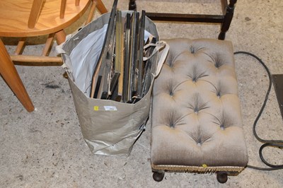 Lot 343 - Small upholstered foot stool and a qty of...