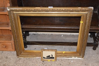 Lot 348 - Gilt picture frame and a small silhouette (2)