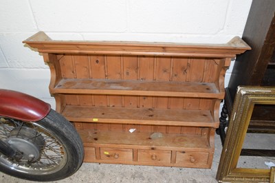 Lot 349 - Wall mounted pine shelving and drawers