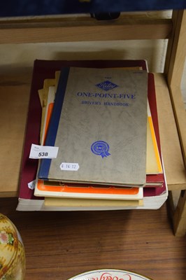 Lot 538 - COLLECTION OF CAR SERVICE MANUALS AND GUIDES...