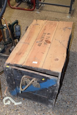 Lot 324 - Large vintage miliatry pine trunk