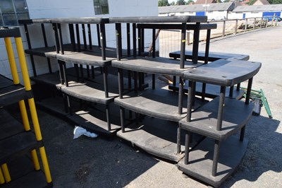 Lot 359 - Eight black plastic shelf units