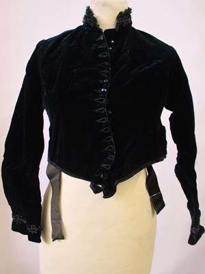 Lot 2 - A late 19th century lady's deep navy blue...