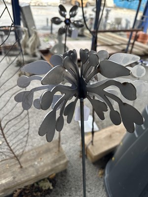 Lot 203 - Metal decorative stake with flower, approx 39"...