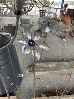 Lot 208 - Decorative metal garden stake with Flower...