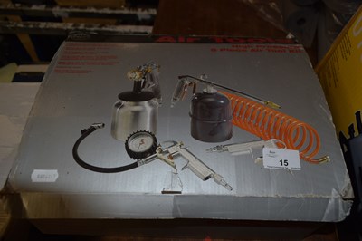 Lot 15 - Box containing various air tools and equipment