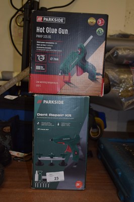 Lot 23 - A Parkside dent repair kit, boxed together...