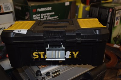 Lot 43 - A small Stanley toolbox containing electrical...