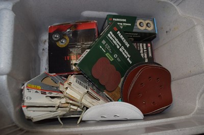 Lot 83 - Box containing various abrasive wheels,...