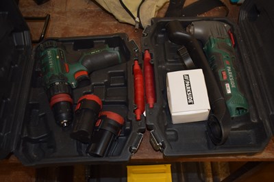 Lot 91 - A Parkside battery drill together with a...